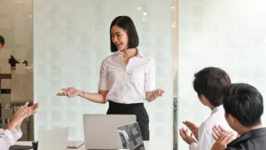 emprendedora en reunión