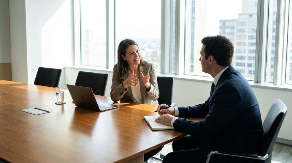 Profesionales charlando